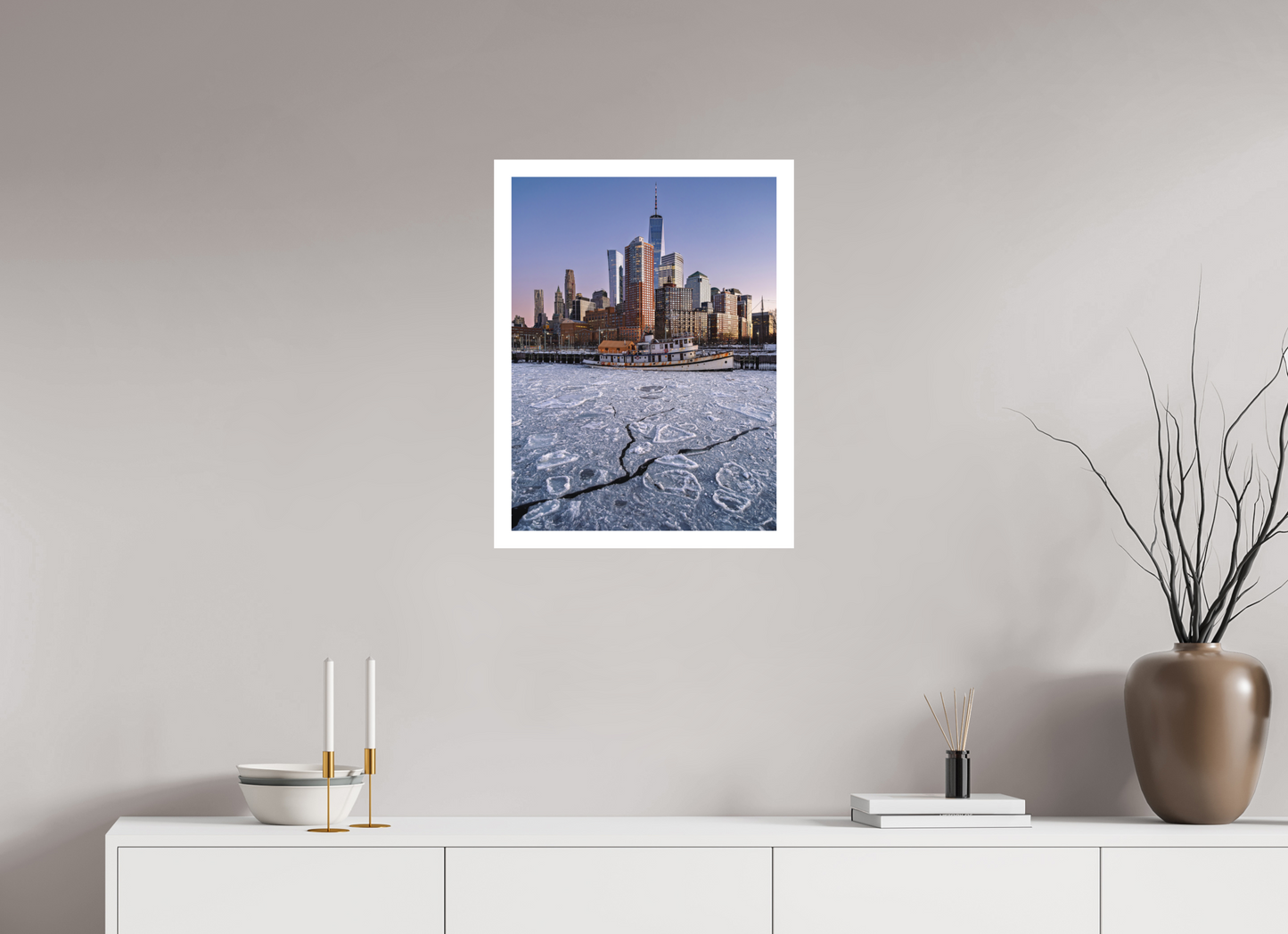 18 x 24″, Gallery Production Frozen Hudson NYC