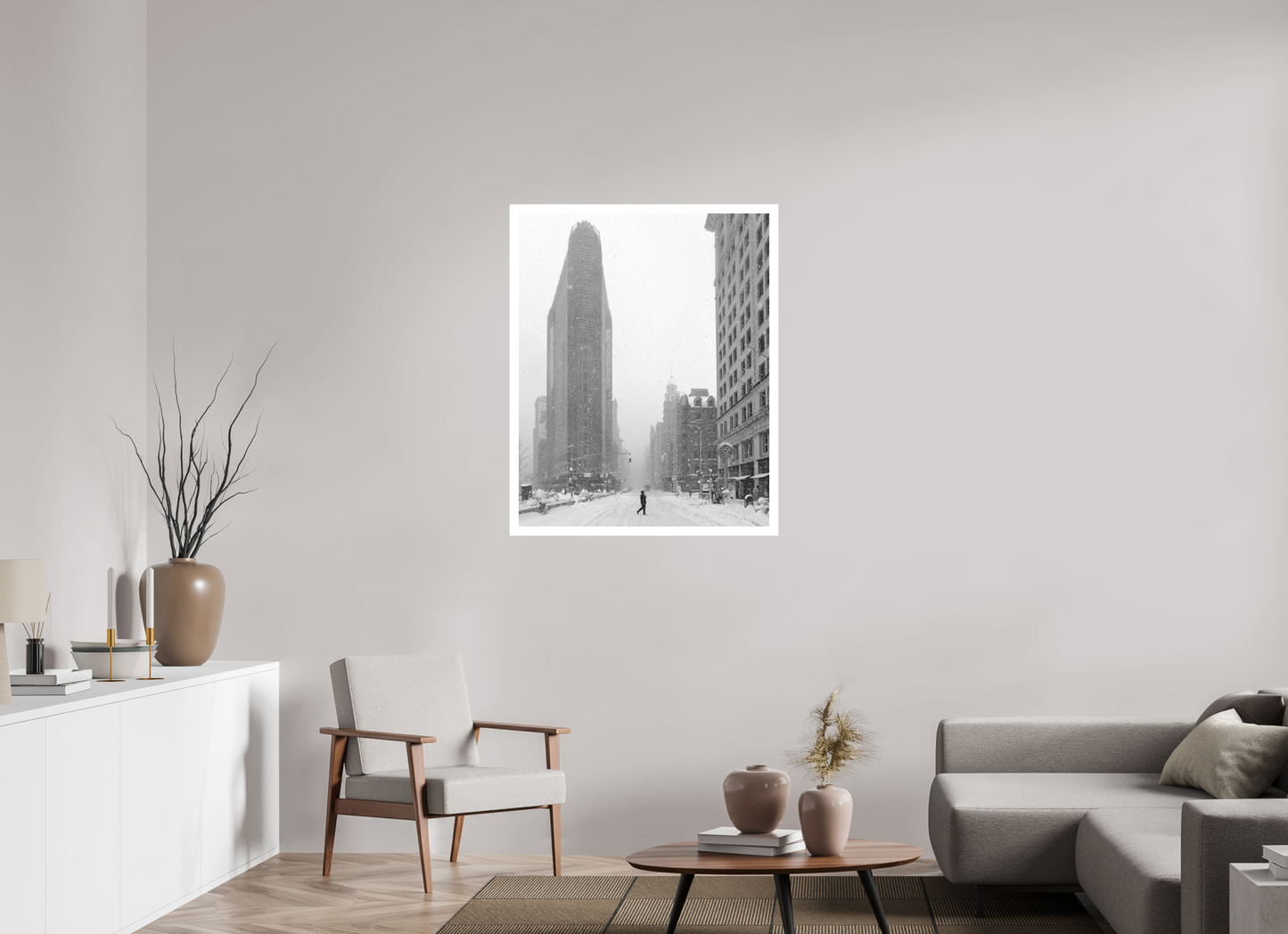 32 x 40″, Gallery Production Flat Iron Snowstorm